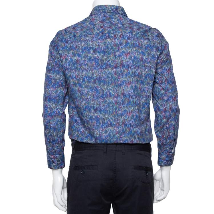 Pre Owned Kenzo Multicolor Printed Cotton Long Sleeve Shirt XL