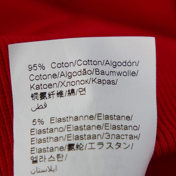Pre Owned Kenzo Red Cotton Knit Tiger Patch Sweatshirt S