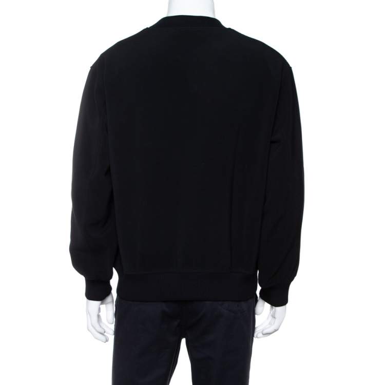 Pre Owned Kenzo Black Eye Embroidered Knit Oversized Sweatshirt M