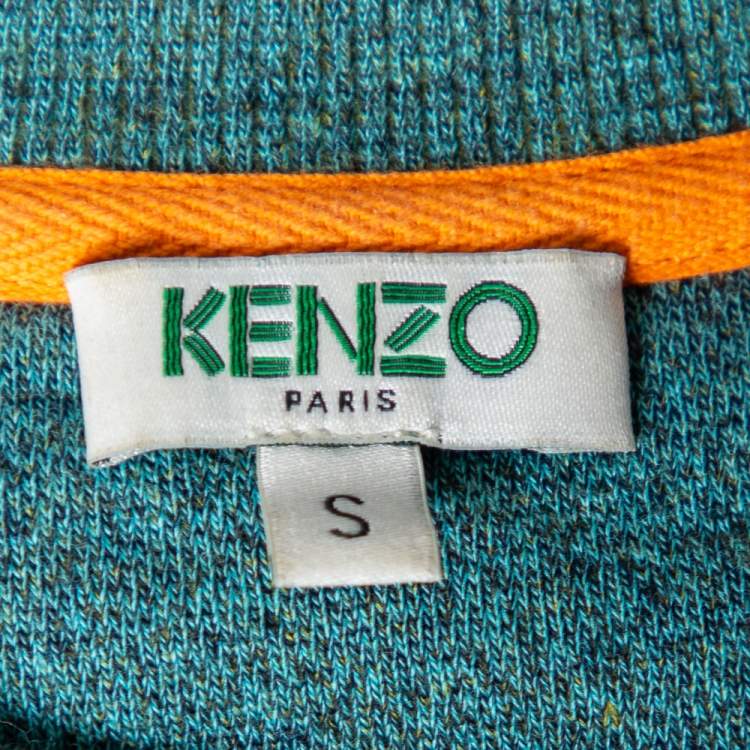 Pre Owned Kenzo Green Cotton Logo Embroidered Crewneck Sweatshirt S