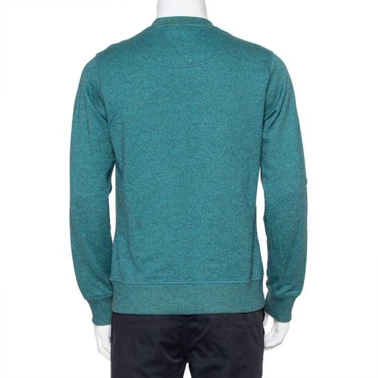 Pre Owned Kenzo Green Cotton Logo Embroidered Crewneck Sweatshirt S