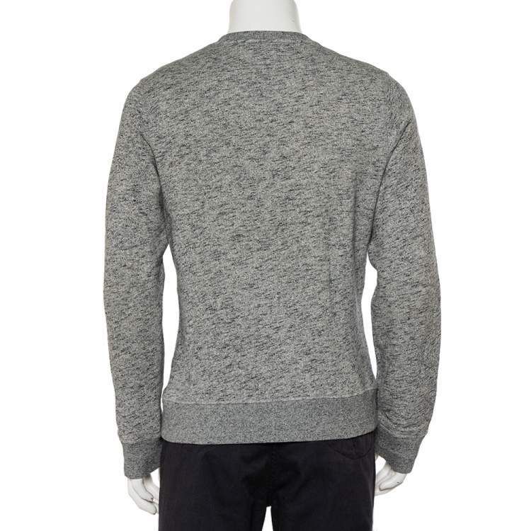 Pre Owned Kenzo Grey Cotton Tiger Embroidered Crewneck Sweatshirt L