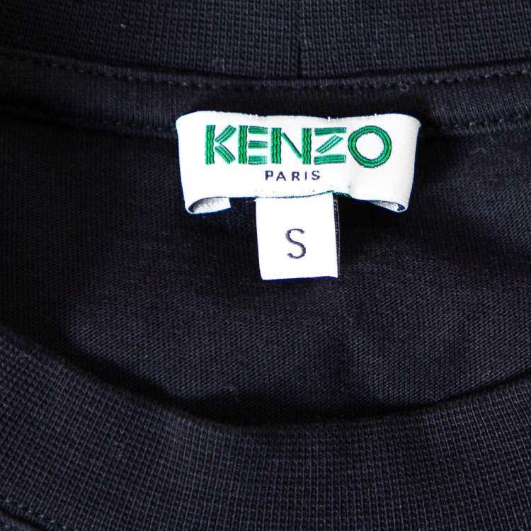 Pre Owned Kenzo Black Tiger Printed Cotton Holiday Capsule T-Shirt S