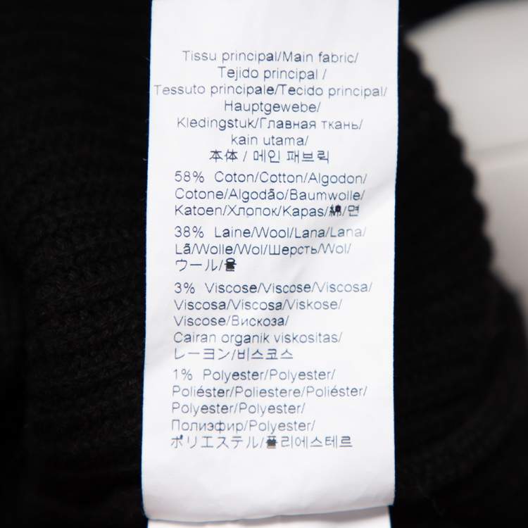 Pre Owned Kenzo Black Knit Logo Cuff Rib Sweater M