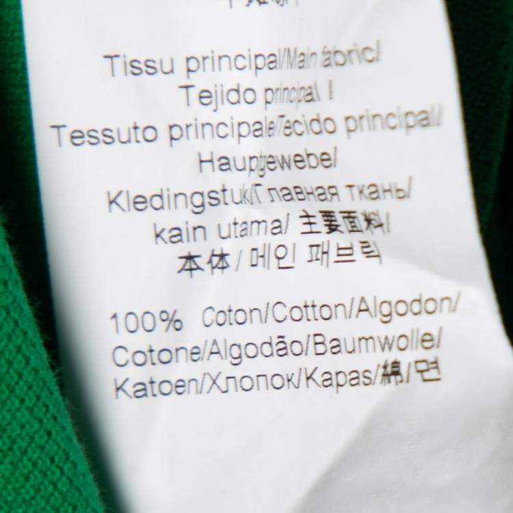 Pre Owned Kenzo Green Cotton Mini Tiger Patch Polo T-Shirt M