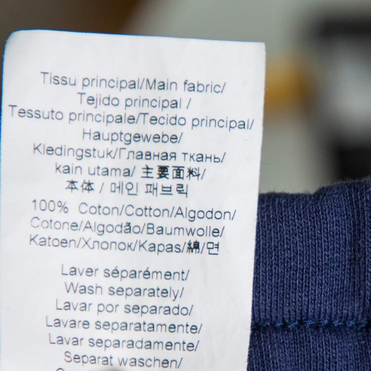 Pre Owned Kenzo Navy Blue Cotton Logo Printed Shorts M