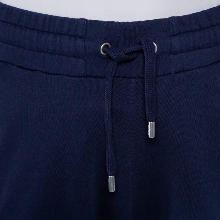 Pre Owned Kenzo Navy Blue Cotton Logo Printed Shorts M