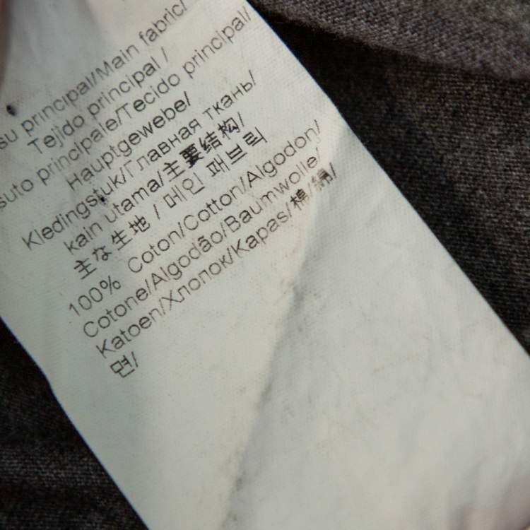 Pre Owned Kenzo Grey Popcorn Logo Printed Cotton Crewneck T-Shirt L