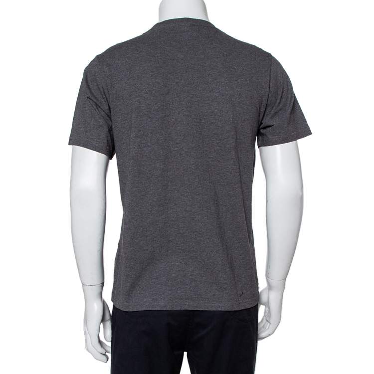 Pre Owned Kenzo Grey Popcorn Logo Printed Cotton Crewneck T-Shirt L