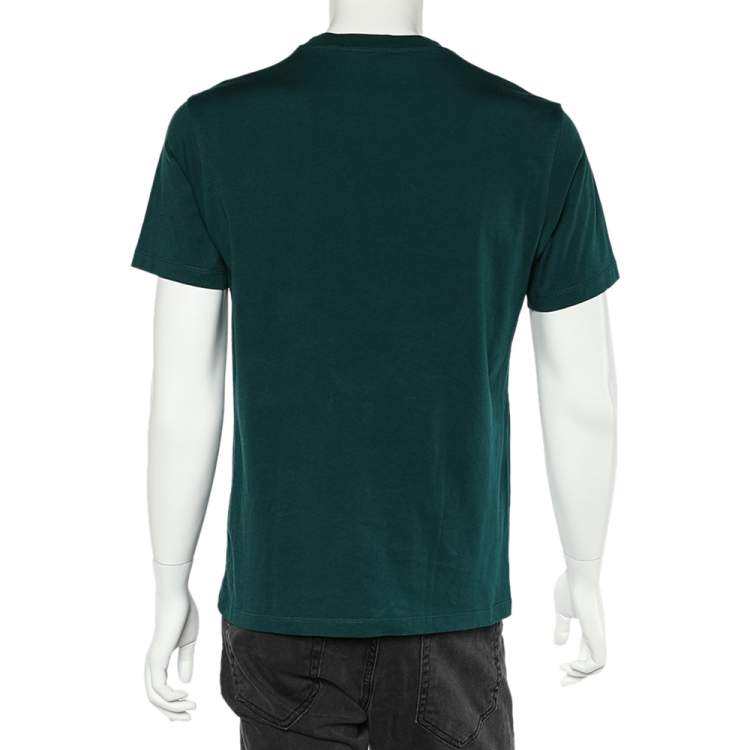 Pre Owned Kenzo Green Cotton Flocked Tiger Detail Crewneck T-Shirt L