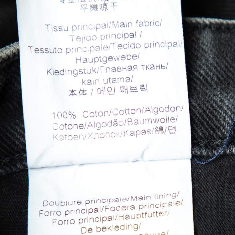 Pre Owned Kenzo Charcoal Grey Denim Cropped Slim Fit Jeans M