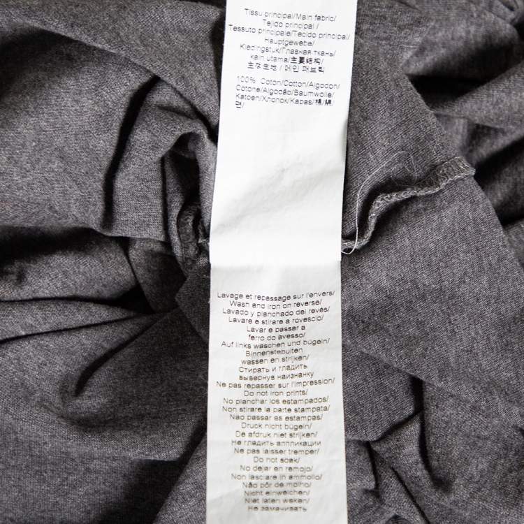 Pre Owned Kenzo Grey Mélange Printed Cotton Jersey T-Shirt S