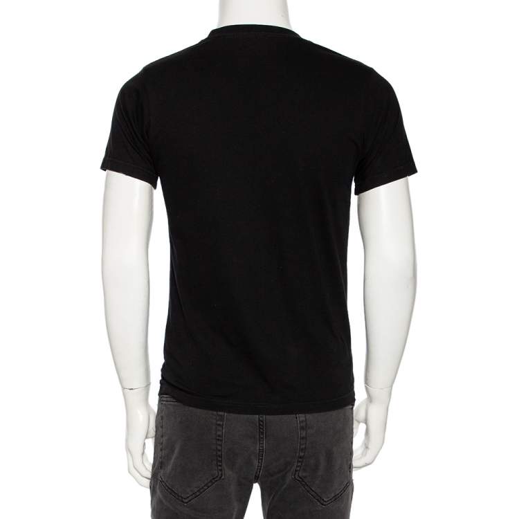 Pre Owned Kenzo Black Tiger Printed Cotton Jersey T-Shirt S
