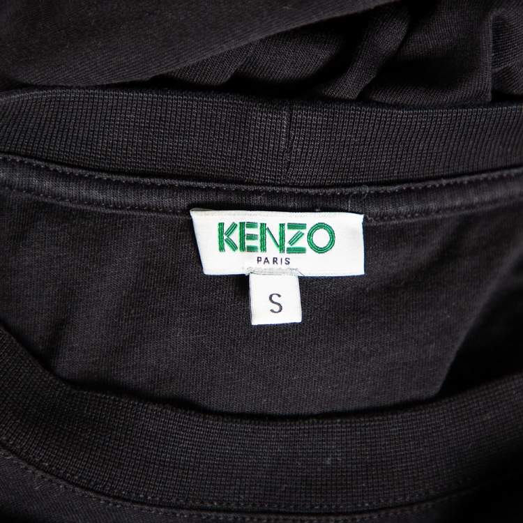 Pre Owned Kenzo Black Landscape Printed Cotton Jersey T-Shirt S