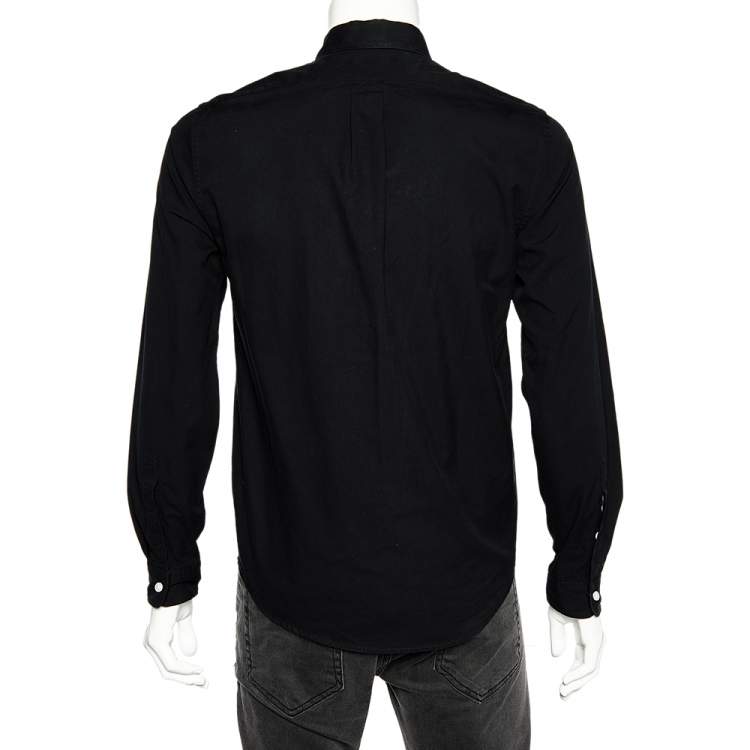 Pre Owned Kenzo Black Cotton Tiger Embroidered Casual Fit Shirt S