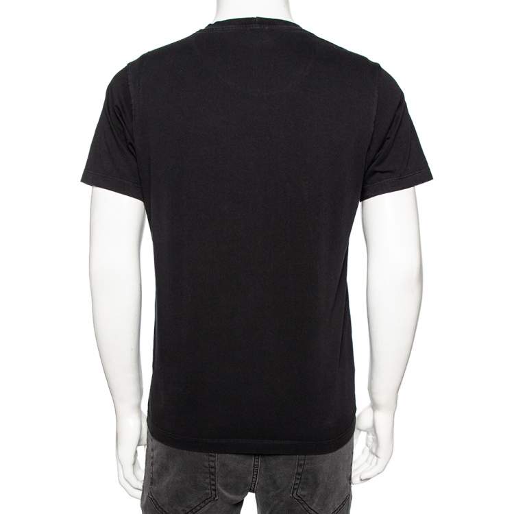 Pre Owned Kenzo Black Cotton Tiger Printed Short Sleeve Crew Neck T-Shirt L