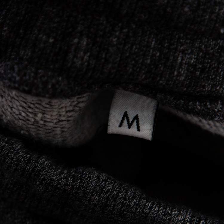 Pre Owned Kenzo Grey Logo Printed Knit Elasticized Waist Joggers M