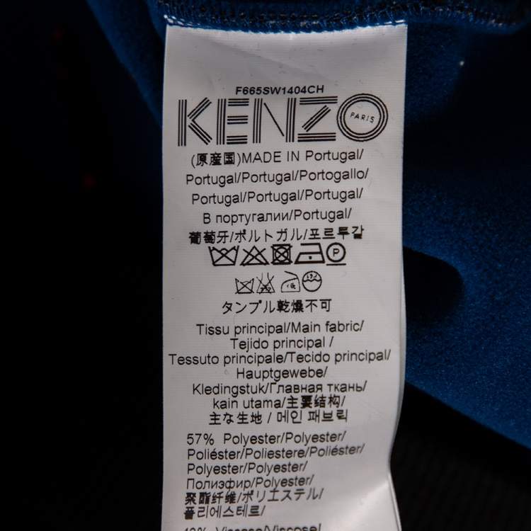 Pre Owned Kenzo Black Velour Number One Fan Embroidered Crewneck Sweatshirt M