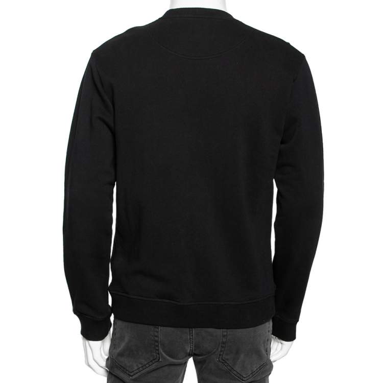 Pre Owned Kenzo Black Cotton Tiger Embroidered Long Sleeve Crewneck Sweatshirt L