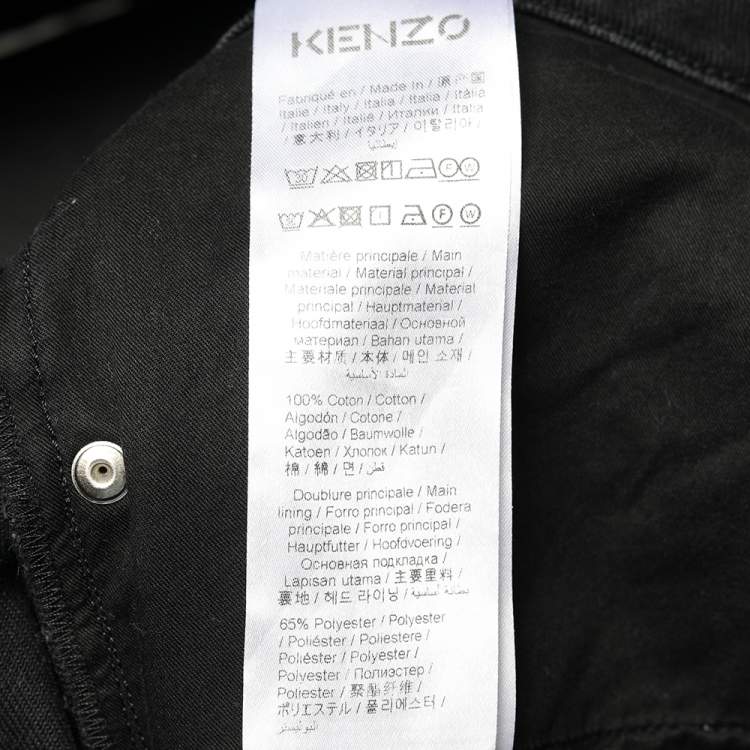 Pre Owned Kenzo Black Denim Straight Leg Jeans XL