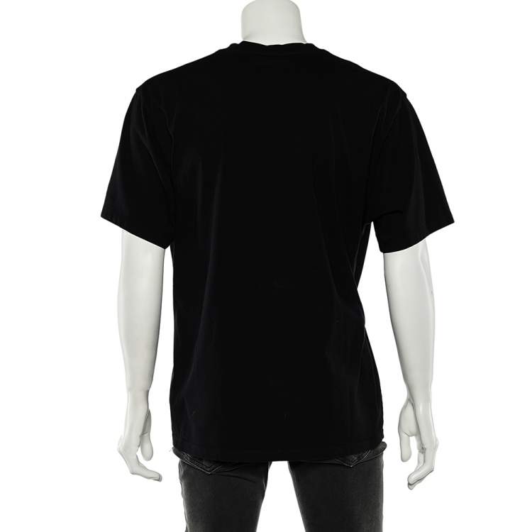 Pre Owned Kenzo Black Tiger Printed Cotton Knit Crewneck T-Shirt 3XL