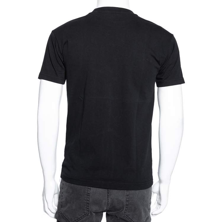 Pre Owned Kenzo Black Cotton Tiger Printed Crew Neck Short Sleeve T-Shirt XS