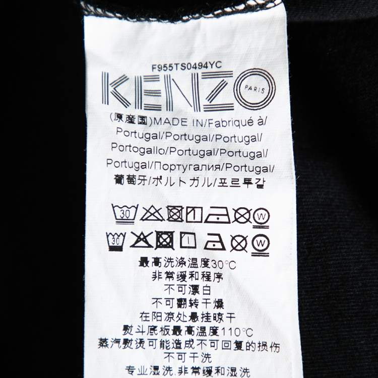 Pre Owned Kenzo Black Eye Print Cotton Crew Neck T-Shirt S