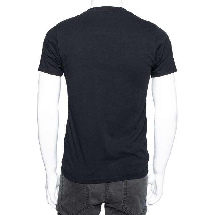 Pre Owned Kenzo Black Eye Print Cotton Crew Neck T-Shirt S