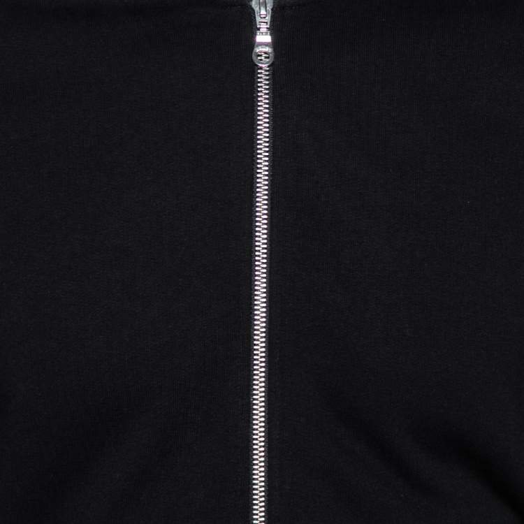 مملوكة مسبقًا Kenzo Black Cotton Tiger Embroidered Zip Front Jacket S