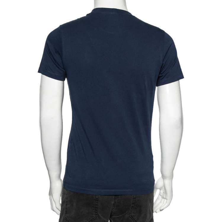 Pre Owned  Kenzo Navy Blue Tiger Printed Cotton Crew Neck Short Sleeve T-Shirt S