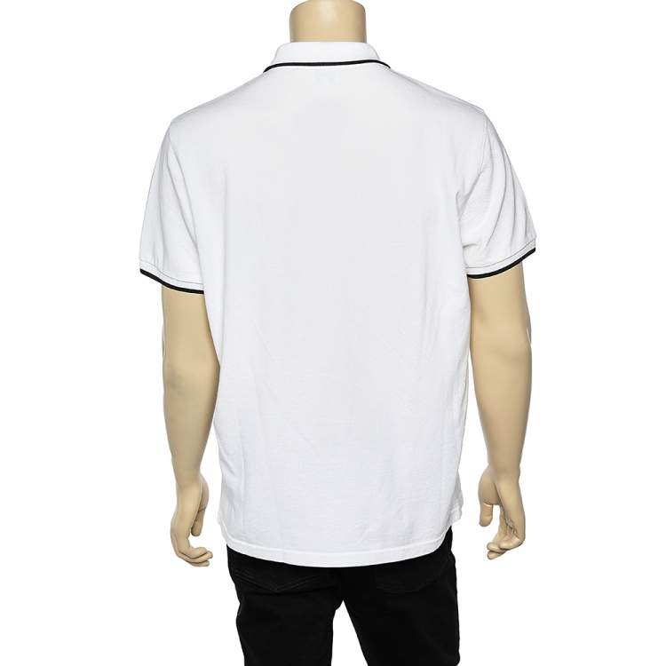 Pre Owned Kenzo White Pique Cotton K Fit Polo T-Shirt XL