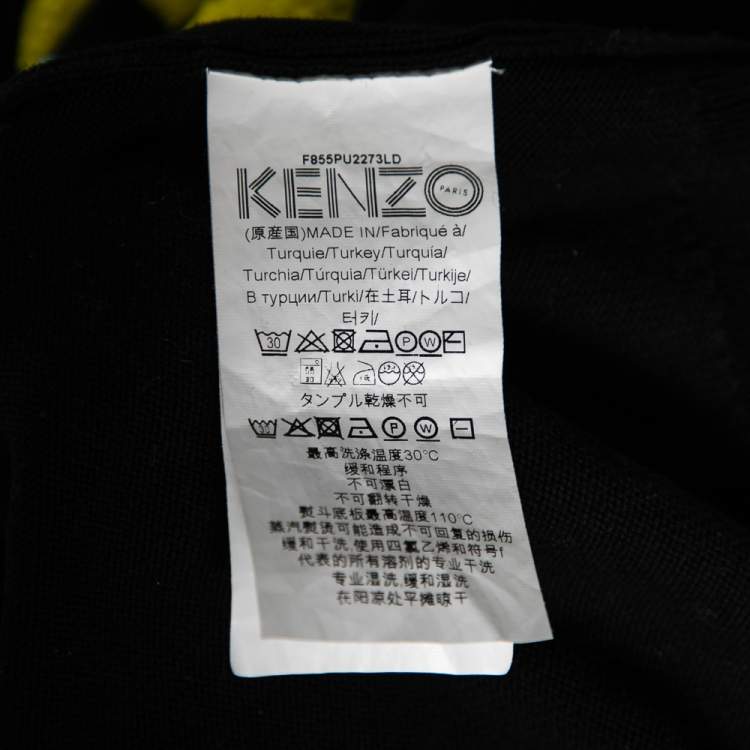 Pre Owned Kenzo Black Logo Knit Crew Neck Long Sleeve Sweater S