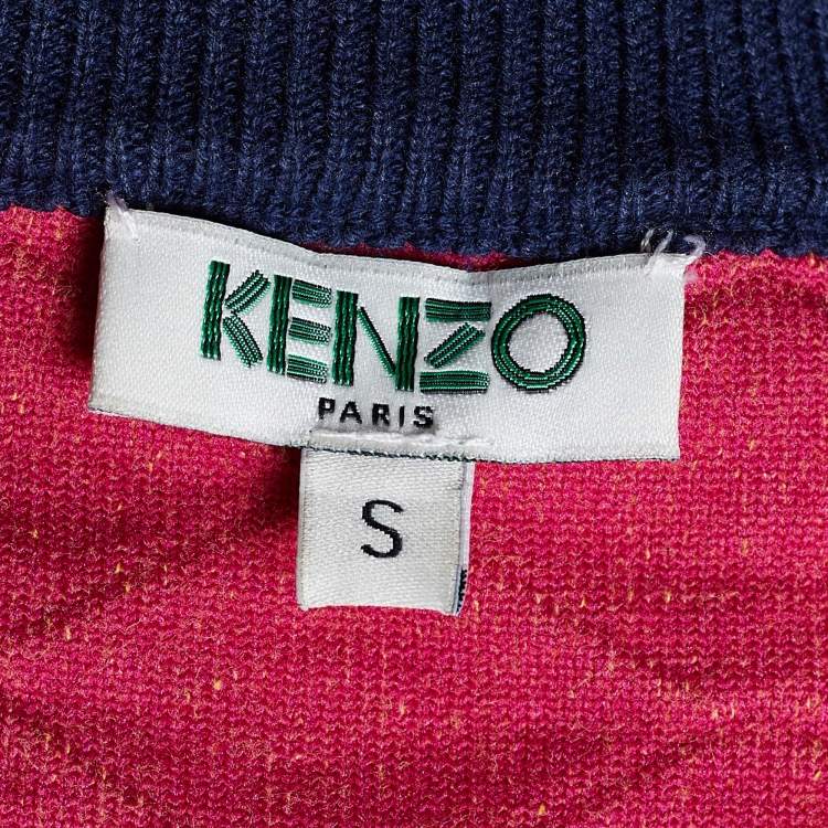 مملوكة مسبقًا Kenzo Multicolor Jacquard Oui Non Crewneck Sweatshirt S