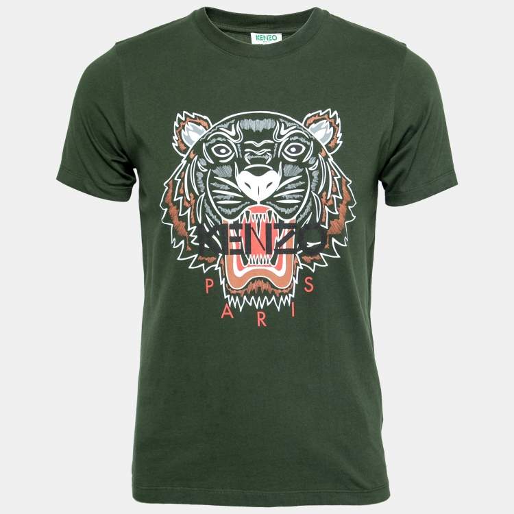 singer Can be ignored Contractor Kenzo Green Tiger Printed Cotton Short Sleeve T-Shirt S Kenzo | TLC