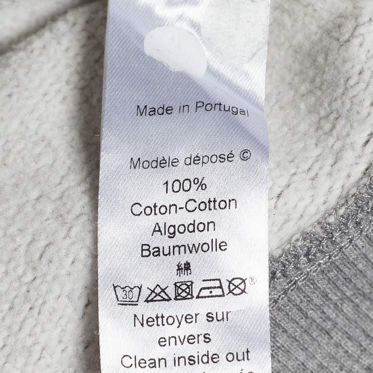 Pre Owned Kenzo Grey Cotton Multi Icon Detail Embroidered Sweatshirt M
