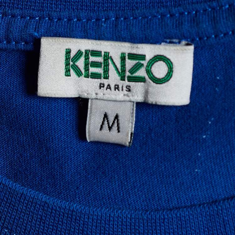 Pre Owned Kenzo  Blue Eye Print Cotton T -Shirt M