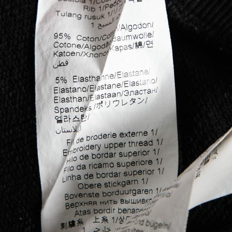 Pre Owned Kenzo Black Cotton All Over Printed Long Sleeve Hoodie M