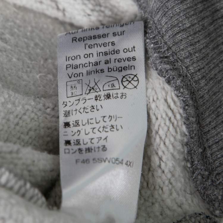 Pre Owned Kenzo Grey Logo Printed & Embroidered Crewneck Sweatshirt S