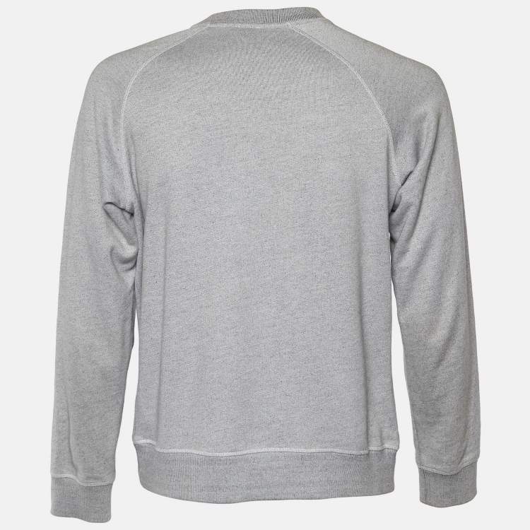 مملوكة مسبقًا Kenzo Grey Cotton Knit I Love U Embroidered Sweatshirt M
