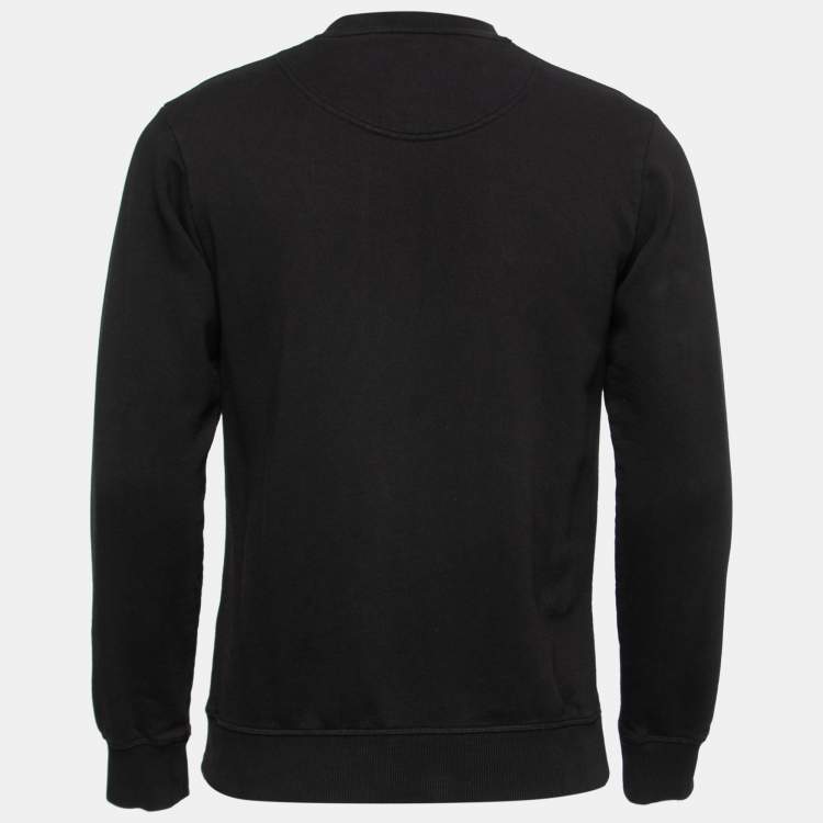 Embroidered Cotton Sweatshirt - Luxury Black