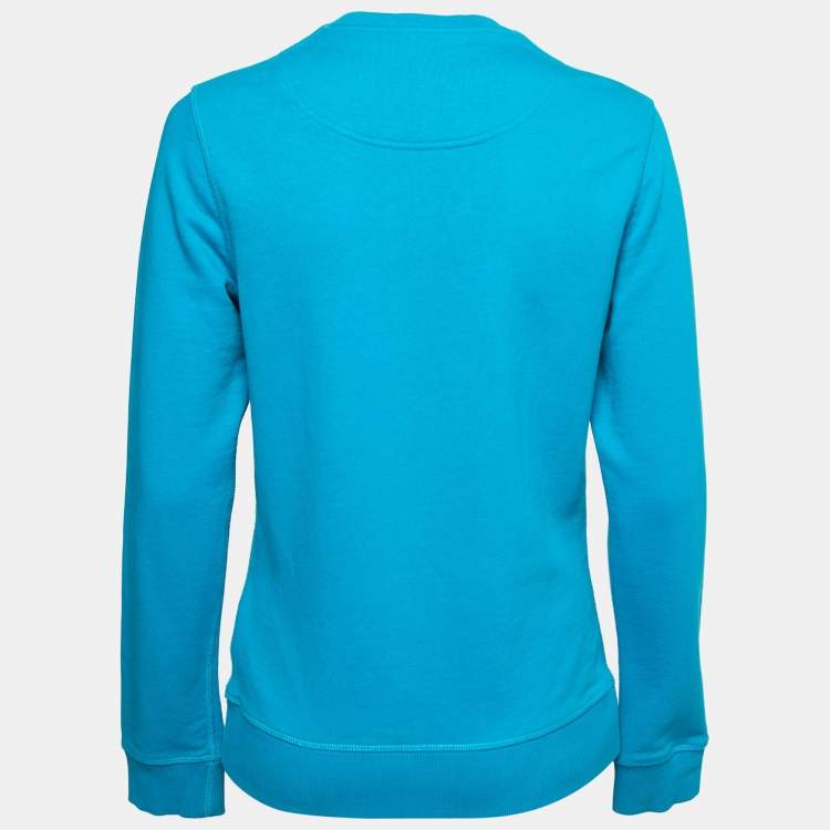 Pre Owned Kenzo Blue Cotton Tiger Embroidered Crewneck Sweatshirt XS