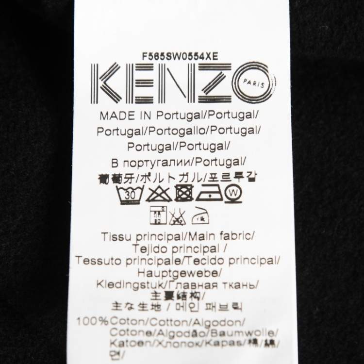 Pre Owned Kenzo Black Cotton Tiger Logo Embroidered Sweatshirt 2XL