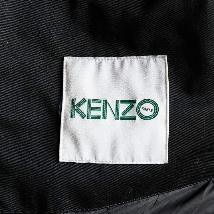 مملوكة مسبقًا Kenzo Black Quilted Lined Hooded Jacket S