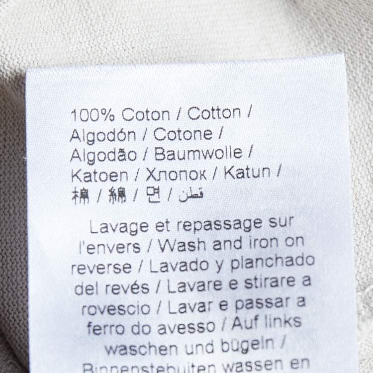Pre Owned Kenzo Beige & Black Cross Logo Printed  Patch Cotton Knit T-Shirt M