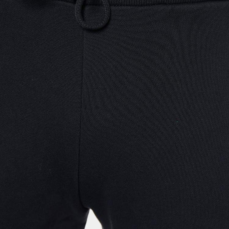 Pre Owned Kenzo Black Logo Printed Cotton Knit Joggers S