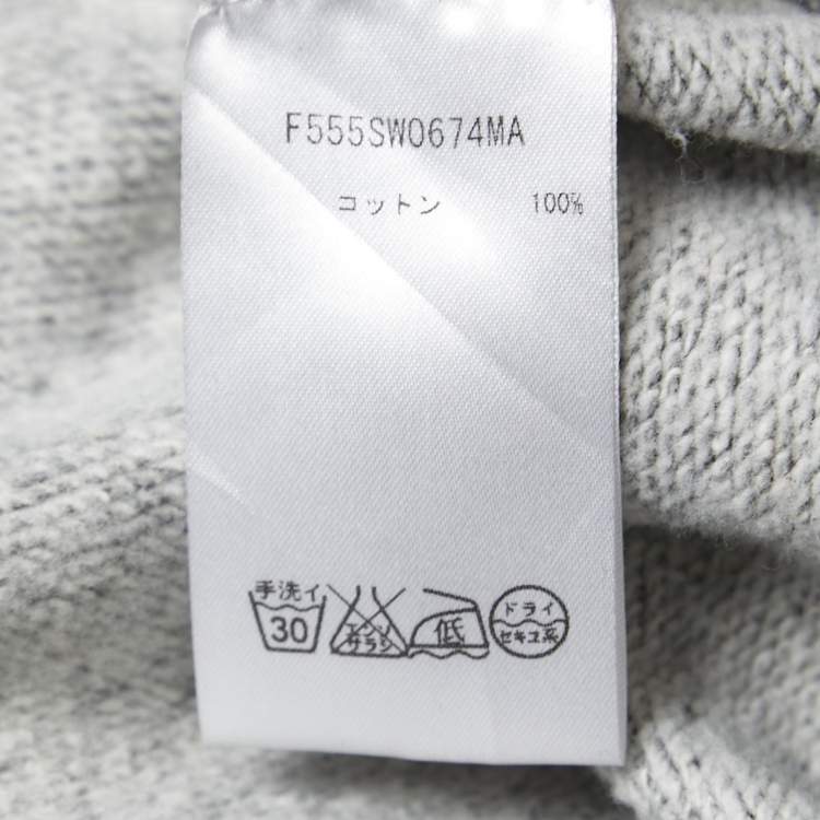 Pre Owned Kenzo Grey Cotton Logo Embroidered Sweatshirt M