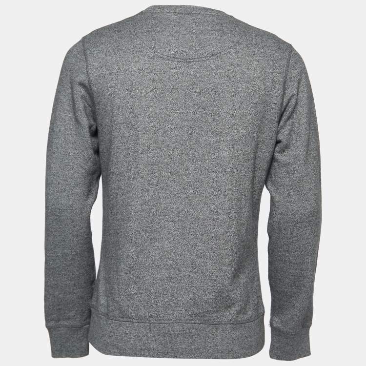 Pre Owned Kenzo Grey Cotton Logo Embroidered Sweatshirt M