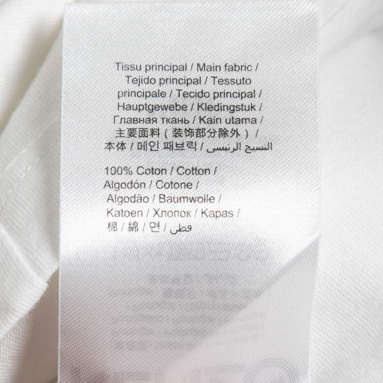 Pre Owned Kenzo White Tiger Motif Print Cotton Crew Neck T-Shirt S