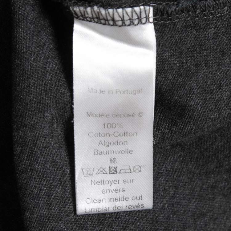 Pre Owned Kenzo Grey Logo Printed Cotton Short Sleeve T-Shirt M
