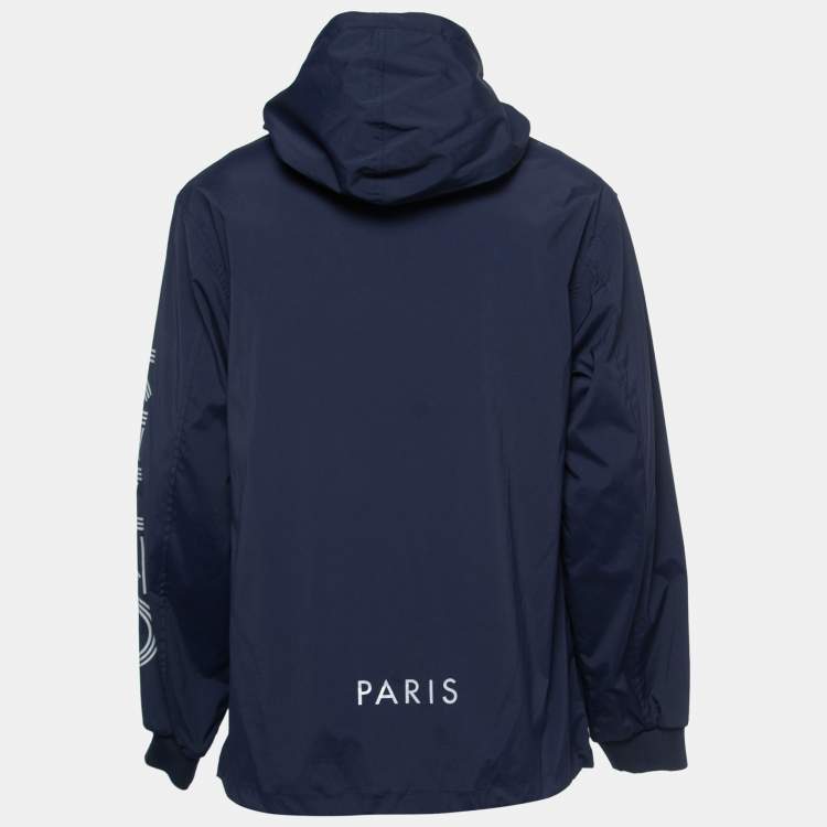 Kenzo Navy Blue Synthetic Hooded Windbreaker Jacket S Kenzo | TLC